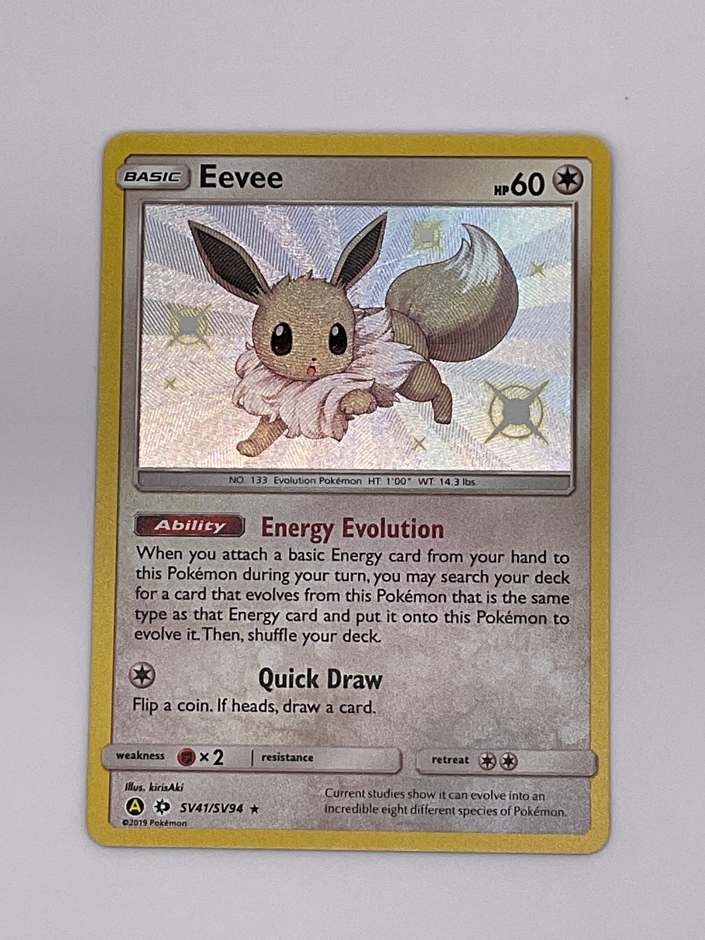 Shiny Eevee Holo Hidden Fates NM