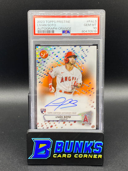 2023 Livan Soto Autograph Orange PSA 10 (Box 25)
