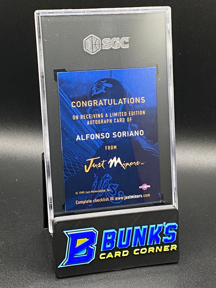 1999 Alfonso Soriano Autographed NYY Great SGC Auto. 10