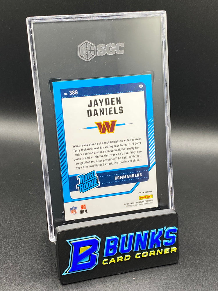 2024 Jayden Daniels optic Preview Pink Prizm RC SGC 9
