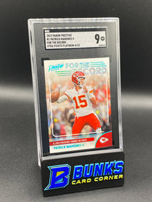2023 Patrick Mahomes II For the Record Xtra Points Platinum SGC 9 (Box 26)
