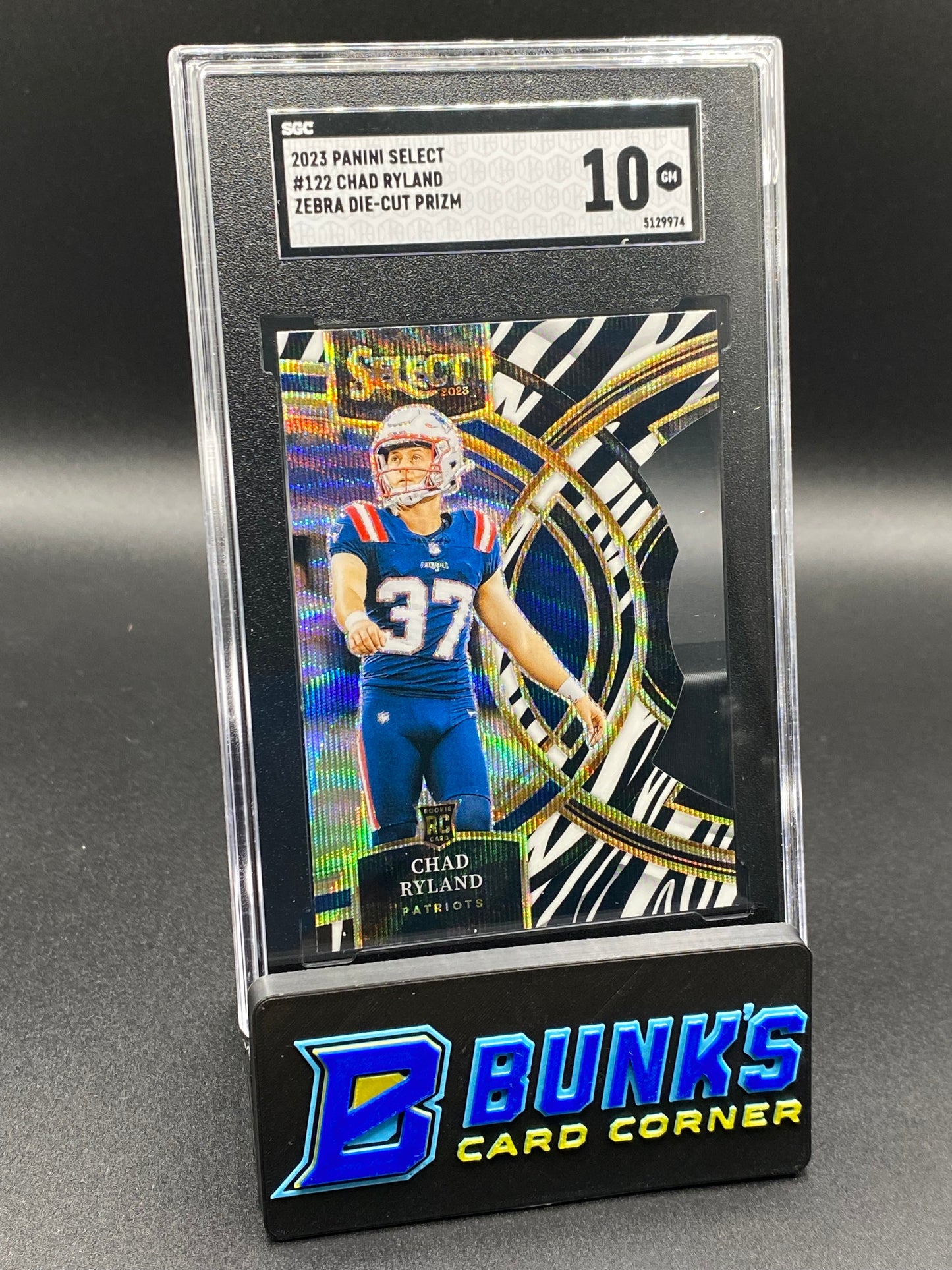 2023 Chad Ryland Zebra Die-Cut Case-Hit Prizm RC SGC 10 (Box 26)