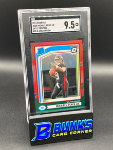 2024 Michael Penix JR Optic Preview Red & Green Prizm PC SGC 9.5 (Box 26)