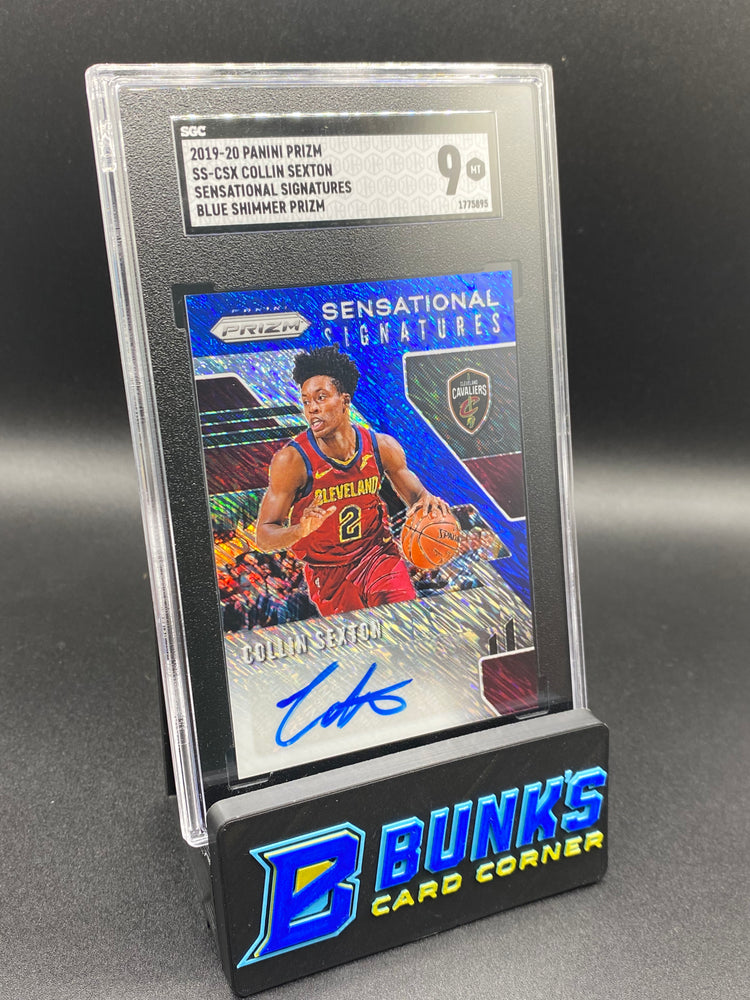 2019-20 Collin Sexton Blue Shimmer Prizm Autograph SGC 9