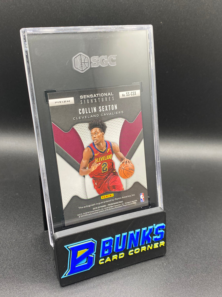 2019-20 Collin Sexton Blue Shimmer Prizm Autograph SGC 9