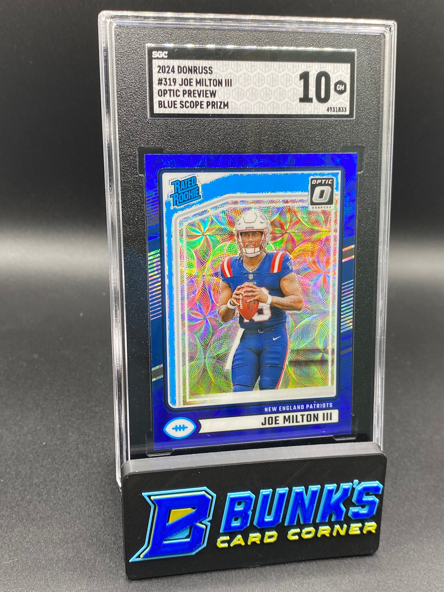 2024 Joe Milton III Blue Scope Prizm SGC 10 (Box 28)