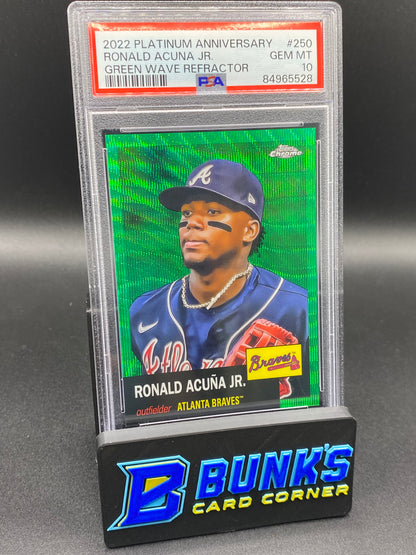 2022 Ronald Acuna JR. Green Wave PSA 10 (Box 28)