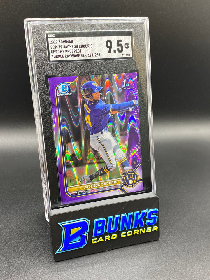2022 Jackson Chourio Purple Raywave Ref. SGC 9.5