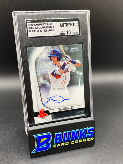 2020 Jarren Duran Prospect Autographed SGC Auto 10 (Box 33)