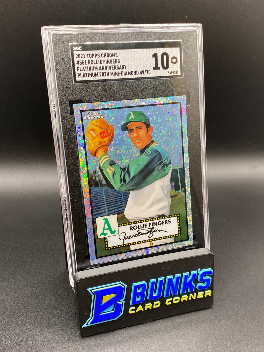 2021 Rollie Fingers Platinum Anniversary 70th Mini-Diamond SGC 10