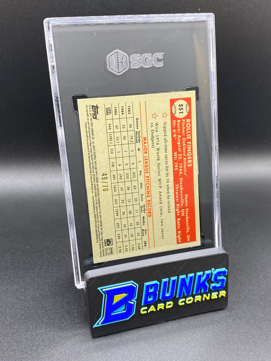 2021 Rollie Fingers Platinum Anniversary 70th Mini-Diamond SGC 10