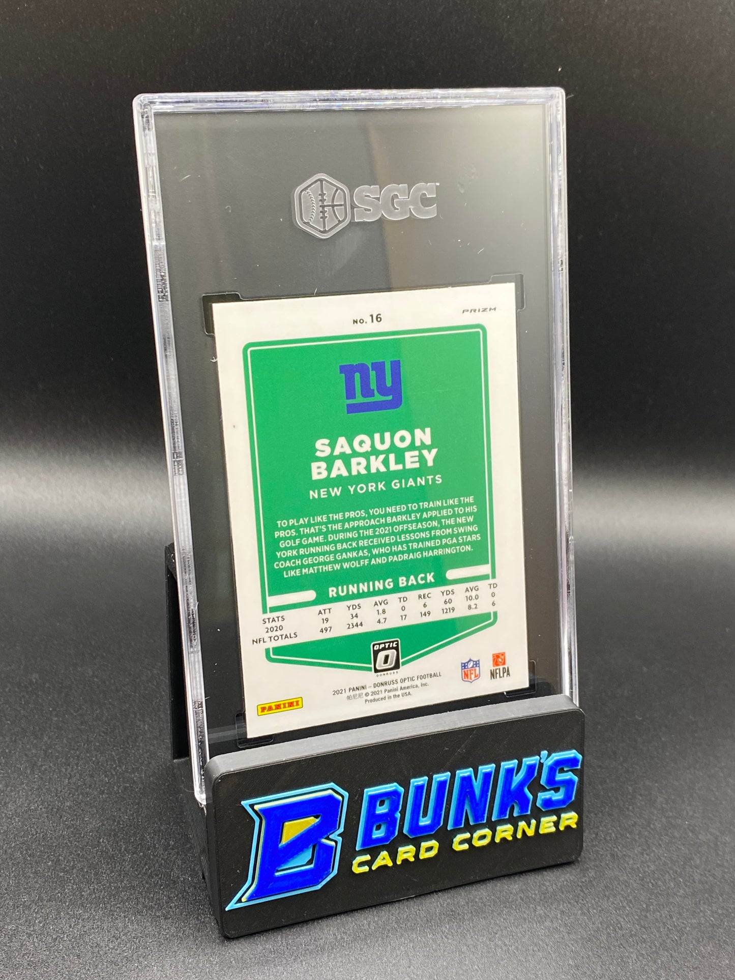 2021 Saquon Barkley Fire Prizm SGC 10