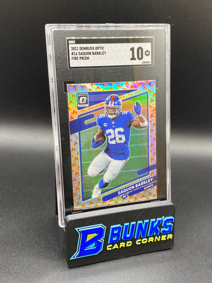 2021 Saquon Barkley Fire Prizm SGC 10