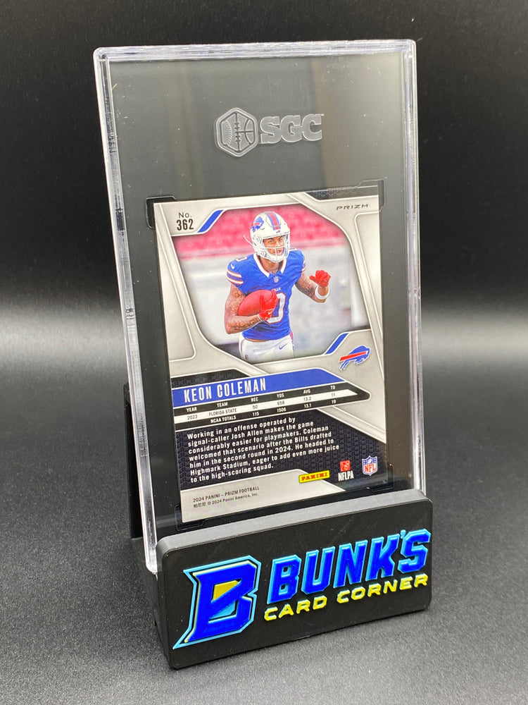 2024 Keon Coleman Black and White Checker Prizm RC SGC 10