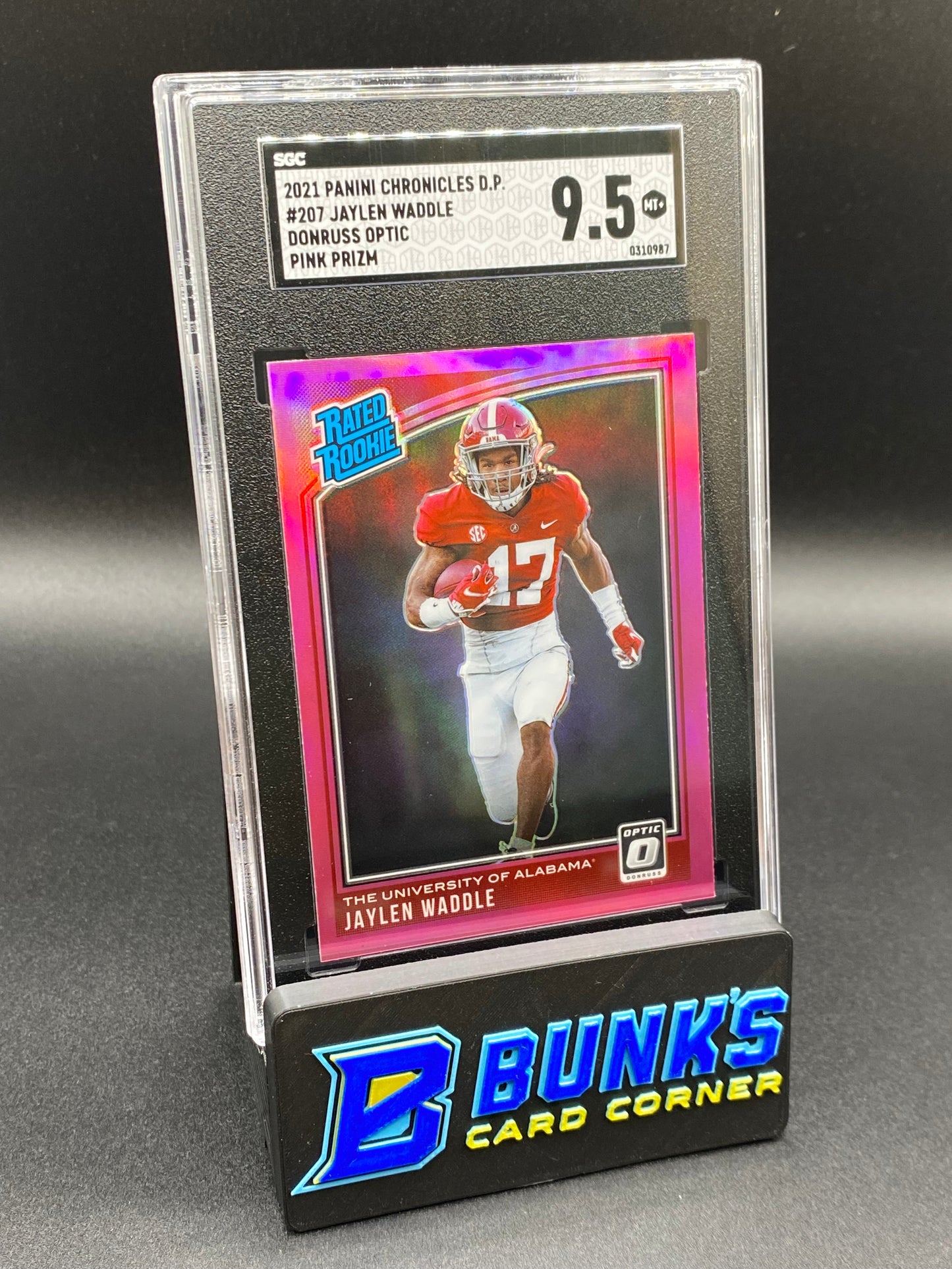 2021 Jaylen Waddle Donruss Optic Pink Prizm SGC 9.5 (Box 34)