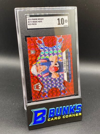 2024 Drake Maye Red Prizm RC SGC 10 (Box A14)