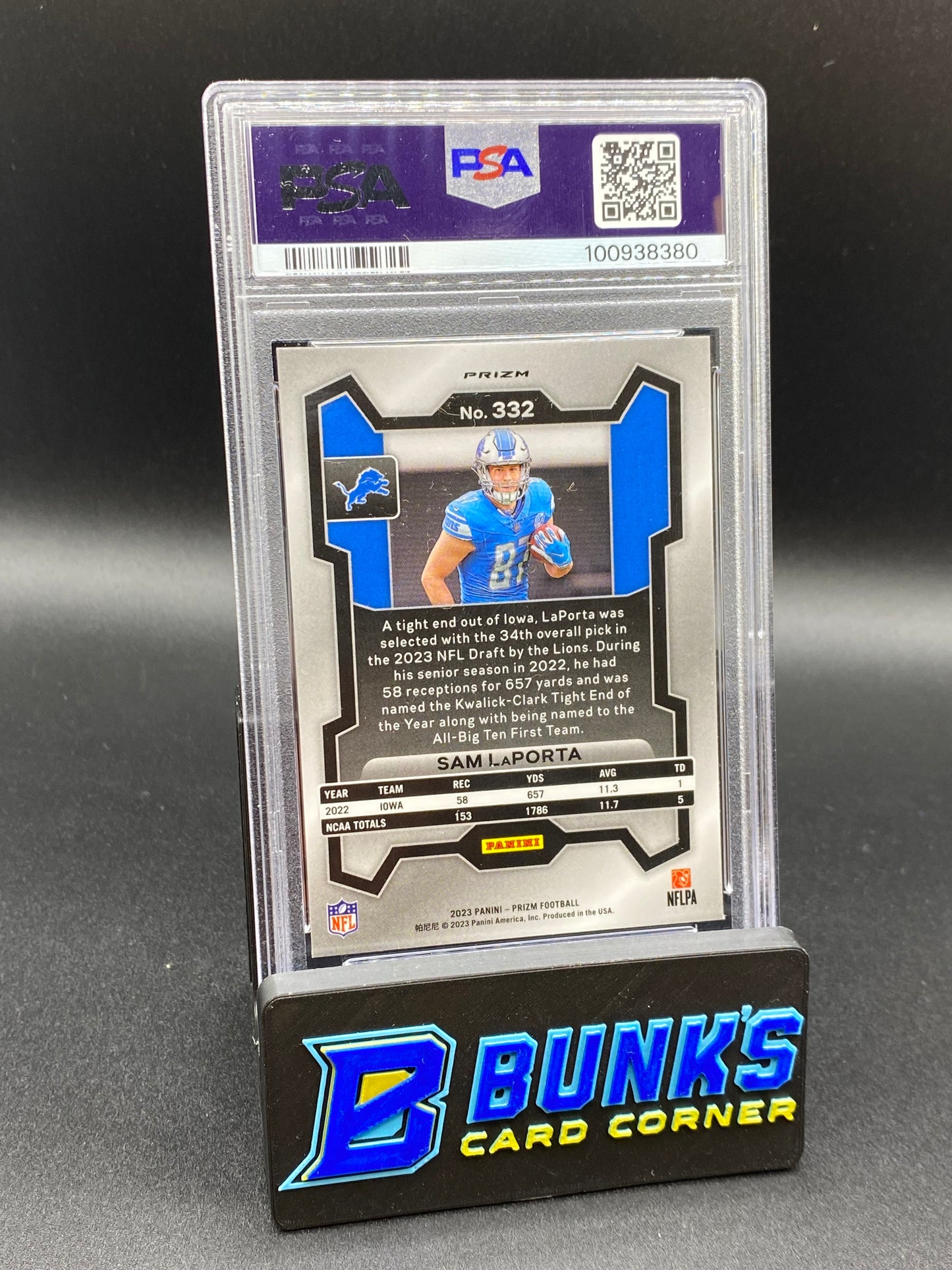 2023 Sam LaPorta Lazer Prizm RC PSA 10 (Box A14)