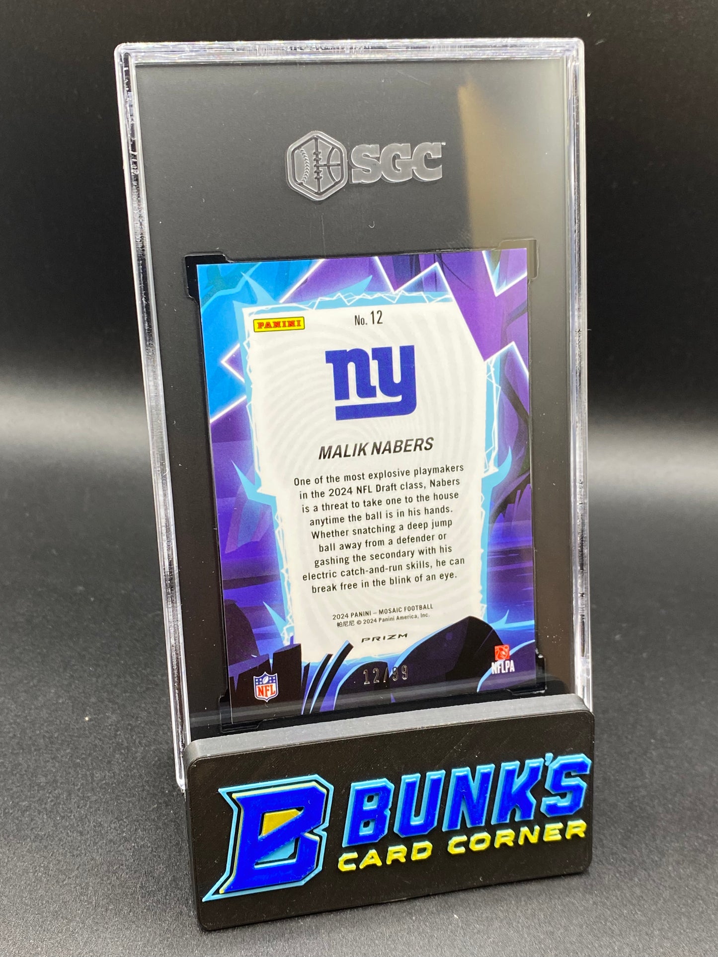 2024 Malik Nabers Storm Blue Prizm SGC 9.5 RC (Box A14)