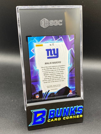 2024 Malik Nabers Storm Blue Prizm SGC 9.5 RC (Box A14)