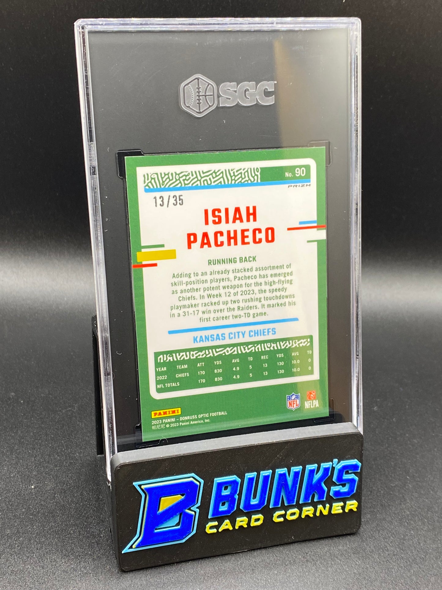 2023 Isiah Pacheco Bronze Mojo Prizm SGC 9.5 (Box 35)