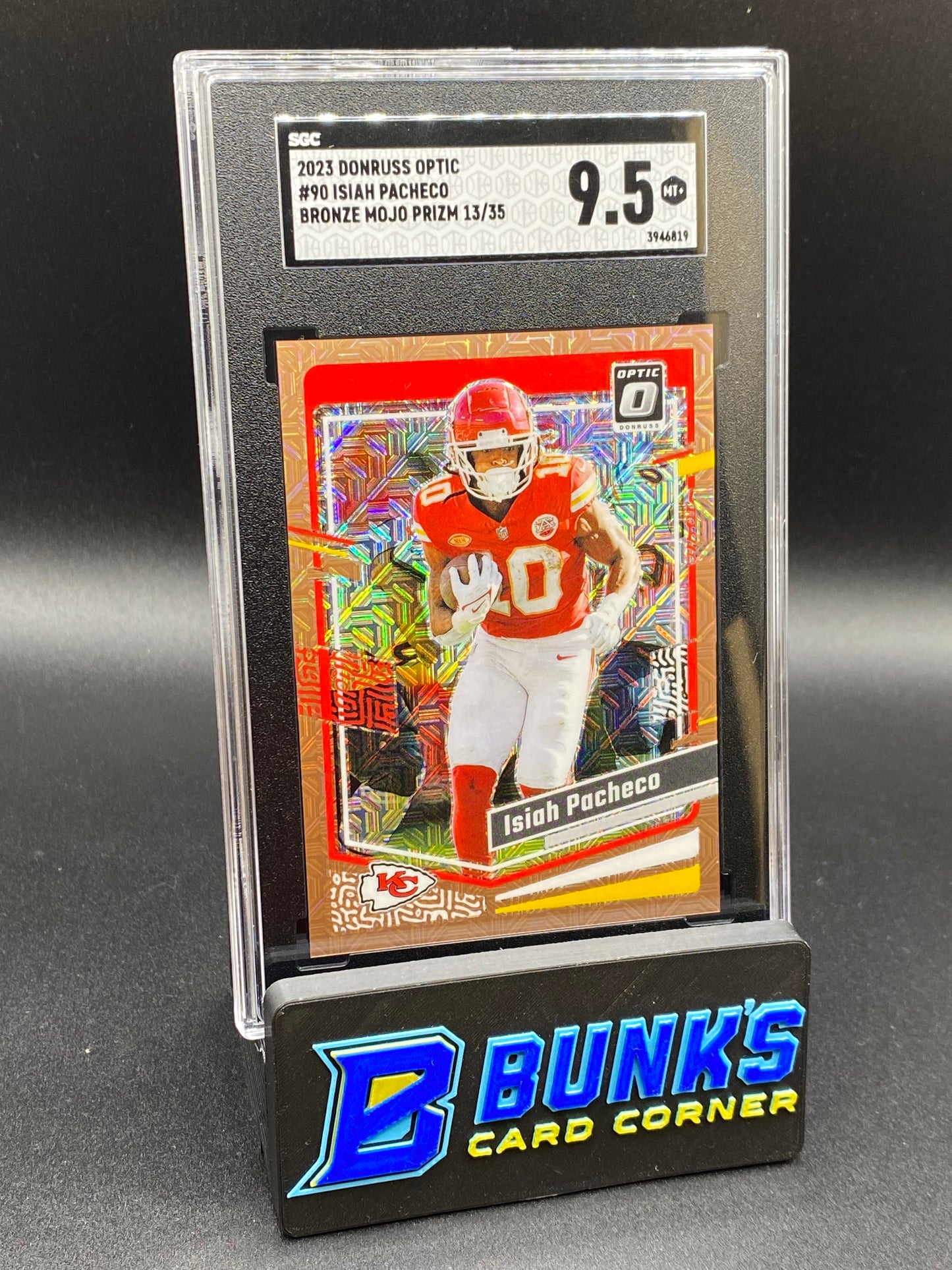 2023 Isiah Pacheco Bronze Mojo Prizm SGC 9.5 (Box 35)