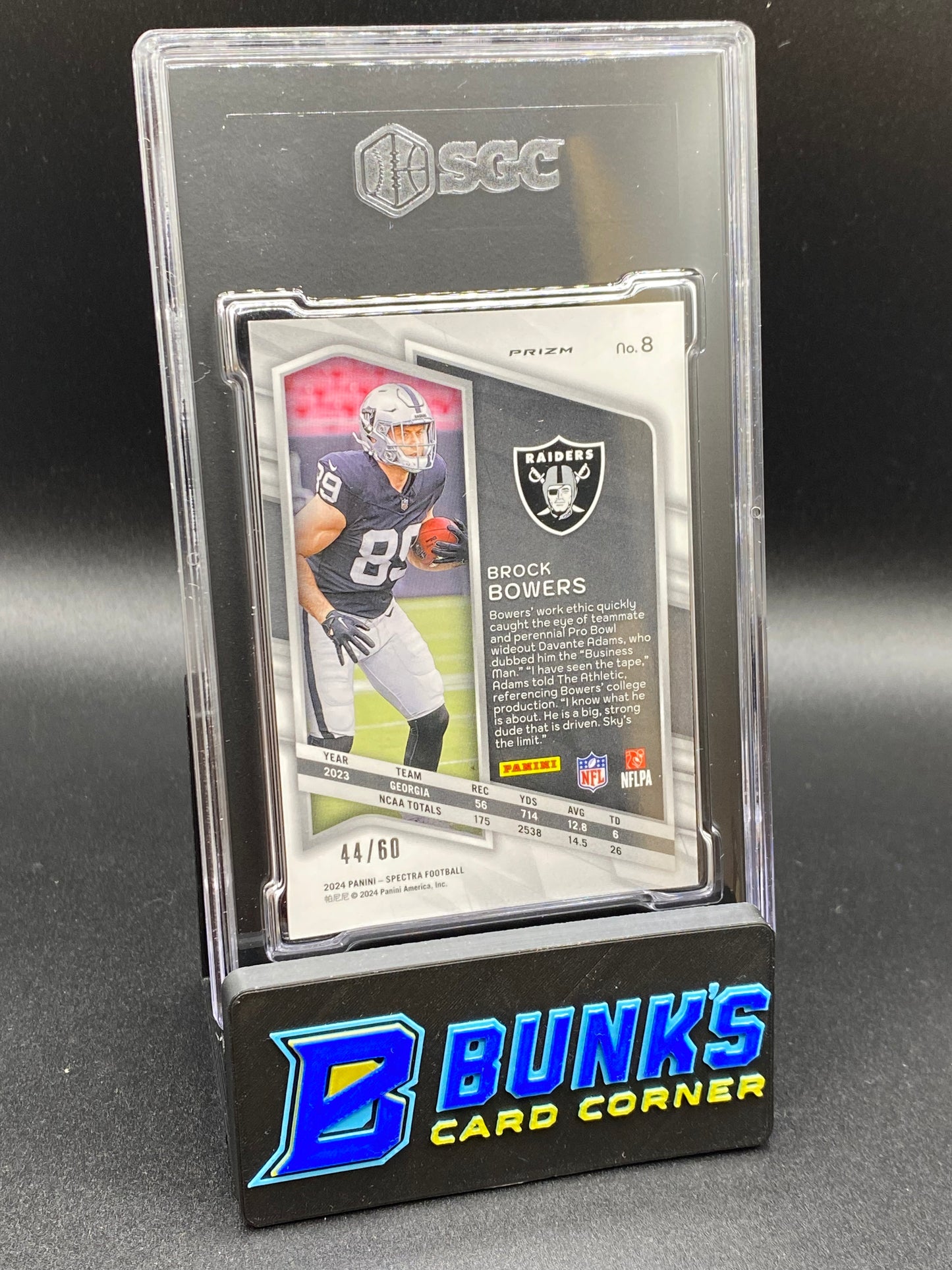 2024 Brock Bowers Interstellar Prizm SGC 9 RC (Box 35)