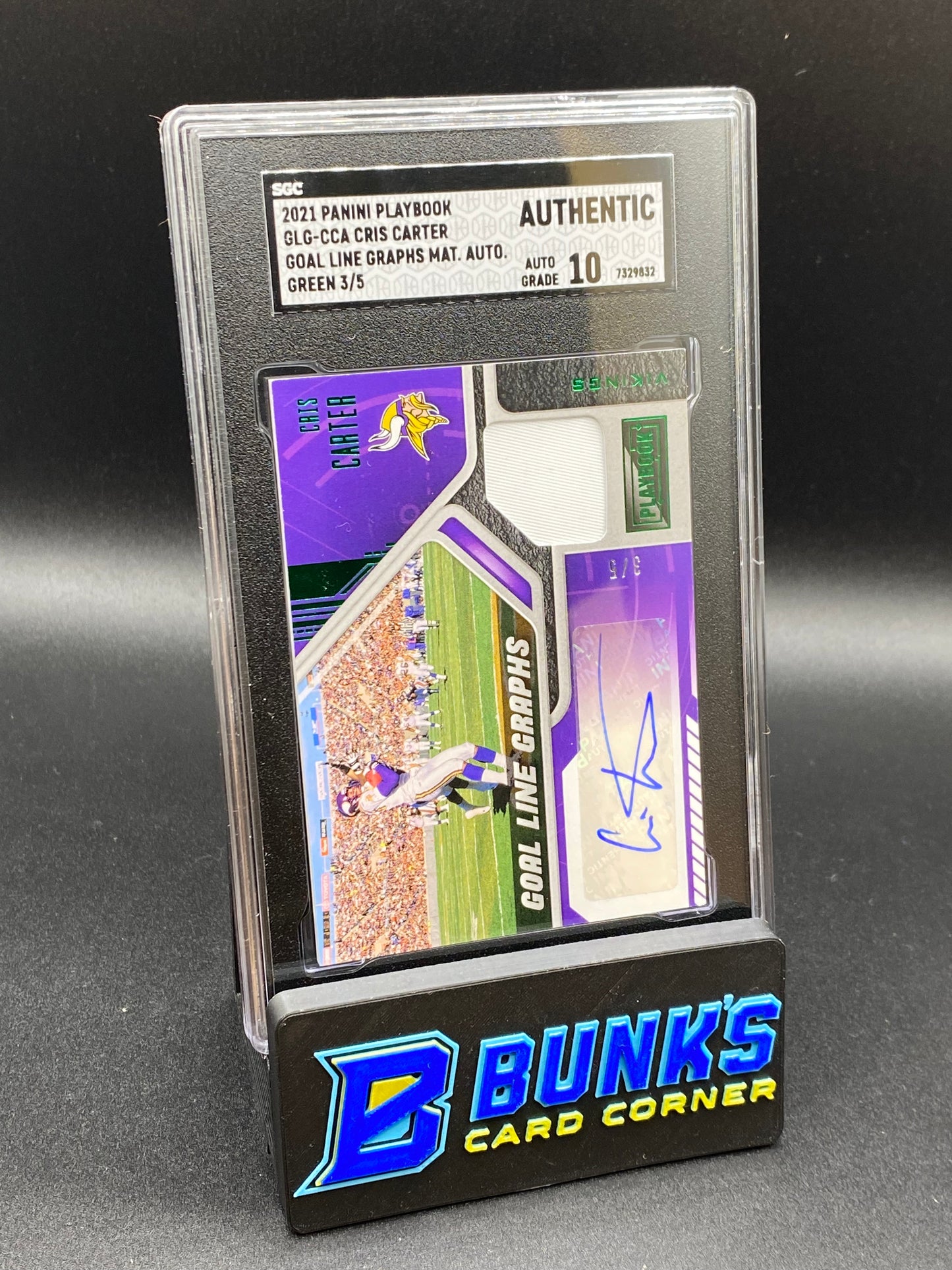 2021 Cris Carter Patch Auto. Green SGC Auto. 10 (Box 35)