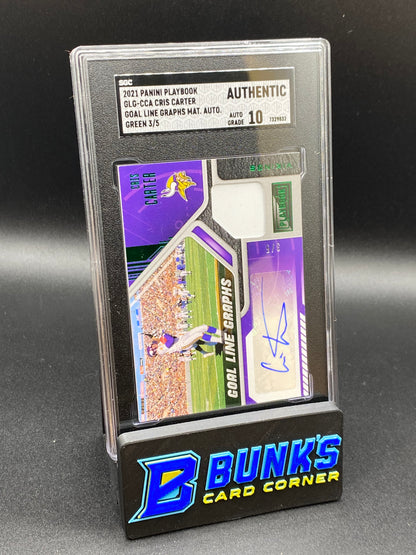 2021 Cris Carter Patch Auto. Green SGC Auto. 10 (Box 35)