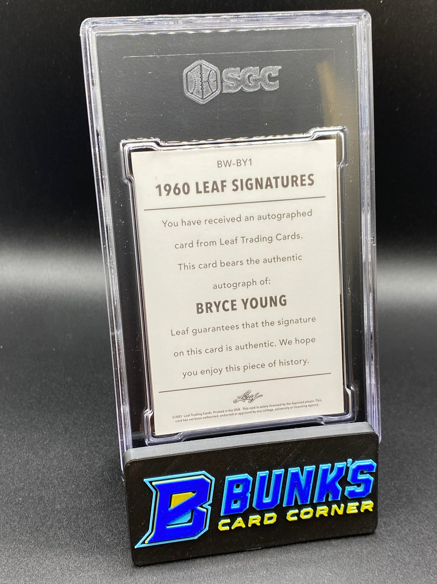 2021 Bryce Young ‘60 Design Auto Spectrum Black SGC 10/9 RC (Box 37)