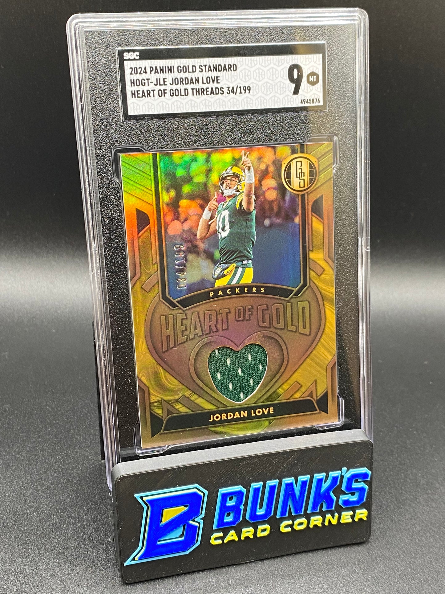 2024 Jordan Love Heart of Gold Threads SGC 9 (Box 38)