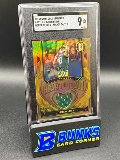 2024 Jordan Love Heart of Gold Threads SGC 9 (Box 38)