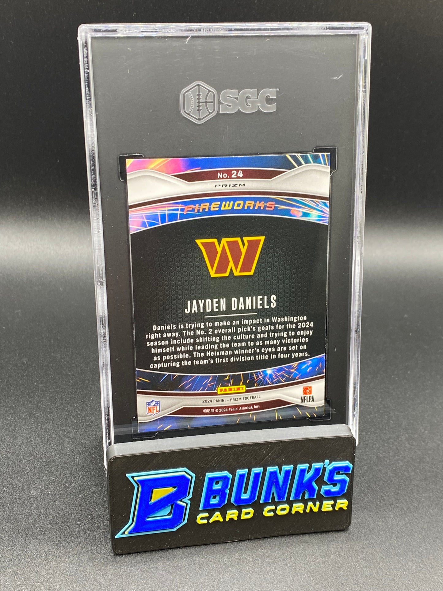 2024 Jayden Daniels Fireworks Green Ice Prizm RC SGC 10 (Box 39)