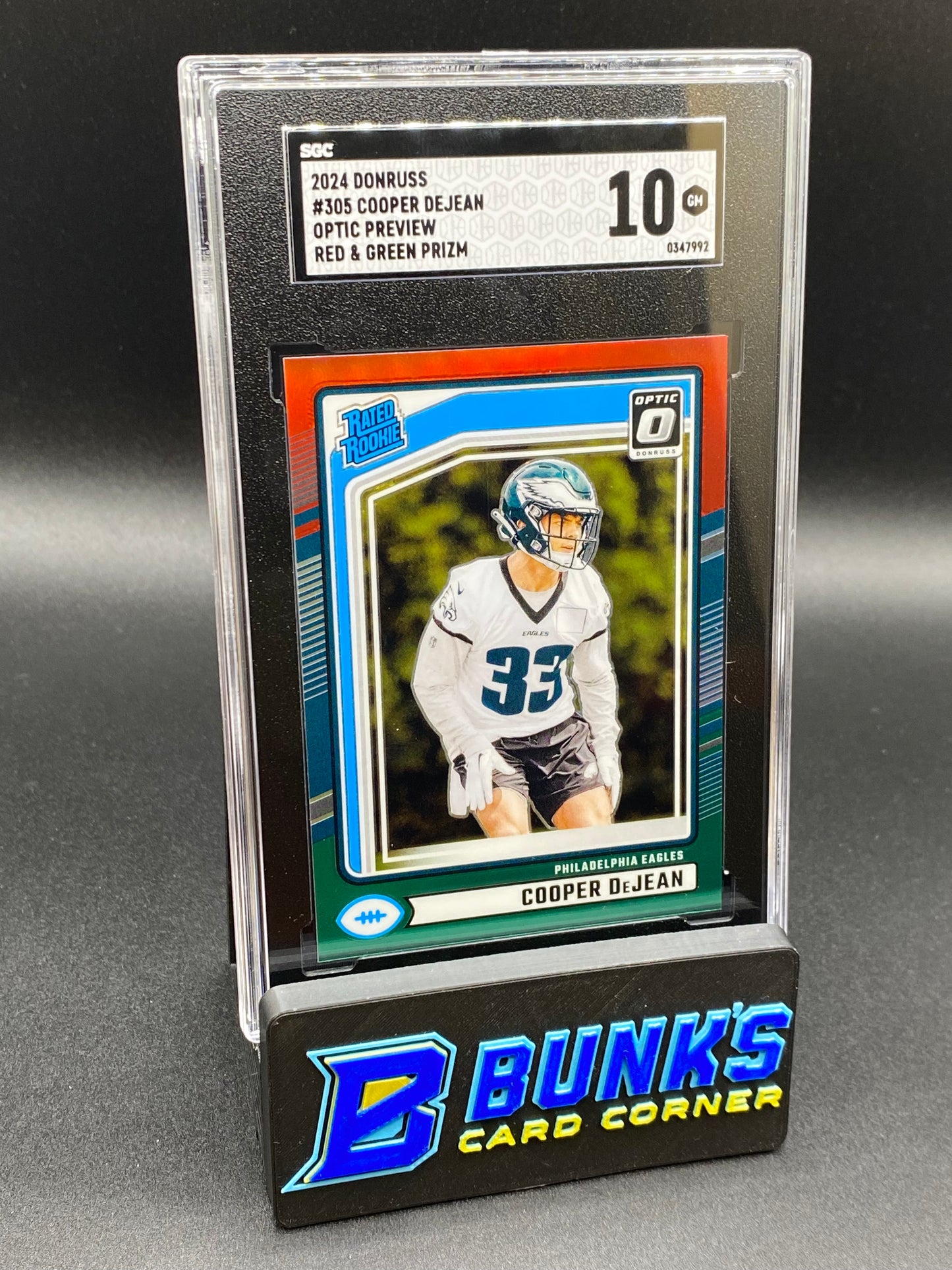 2024 Cooper Dejean Optic Preview Red & Green Prizm SGC 10 (Box 39)