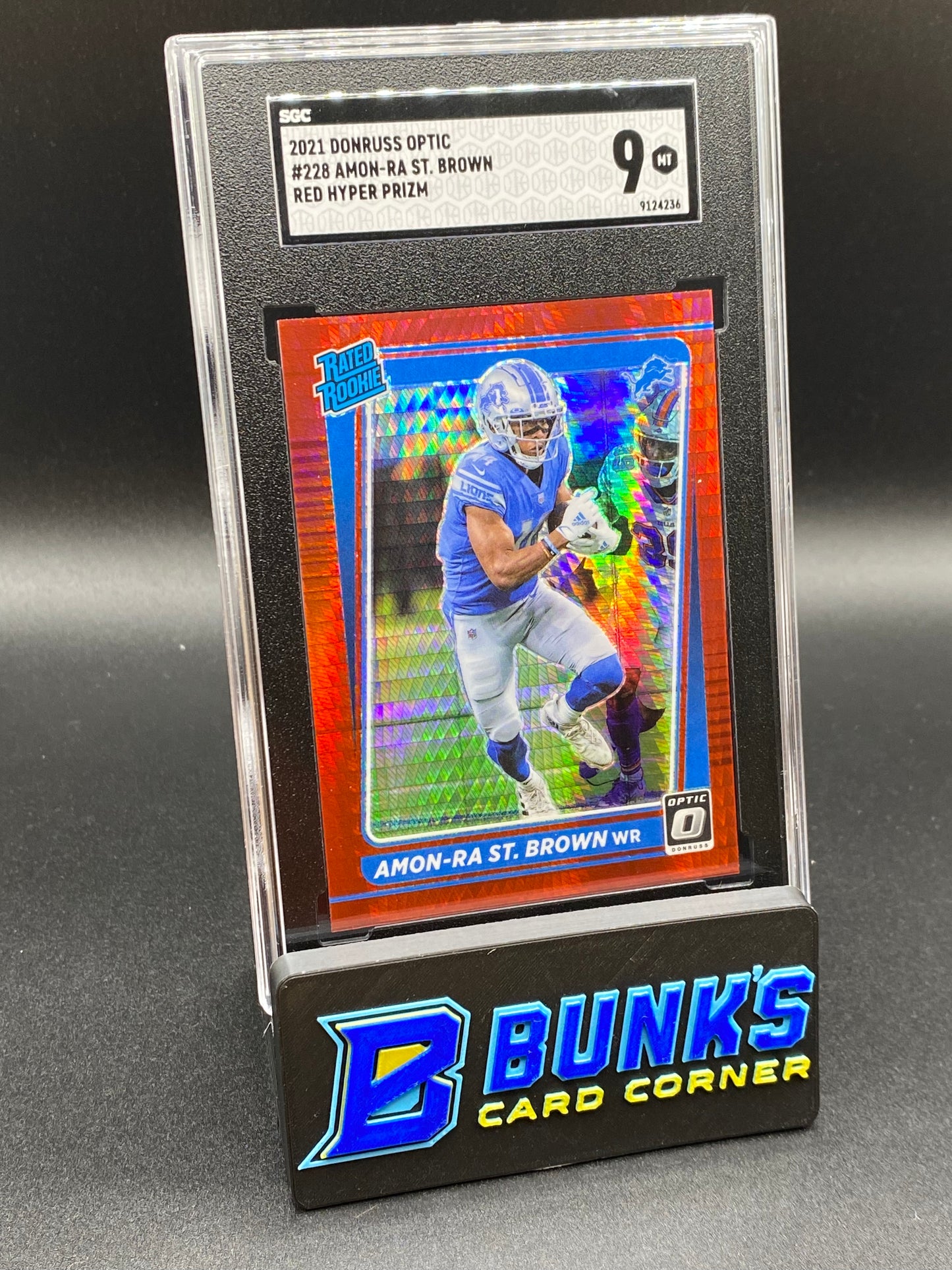 2021 Among-Ra St. Brown Red Hyper Prizm SP RC SGC 9 (Box 42)