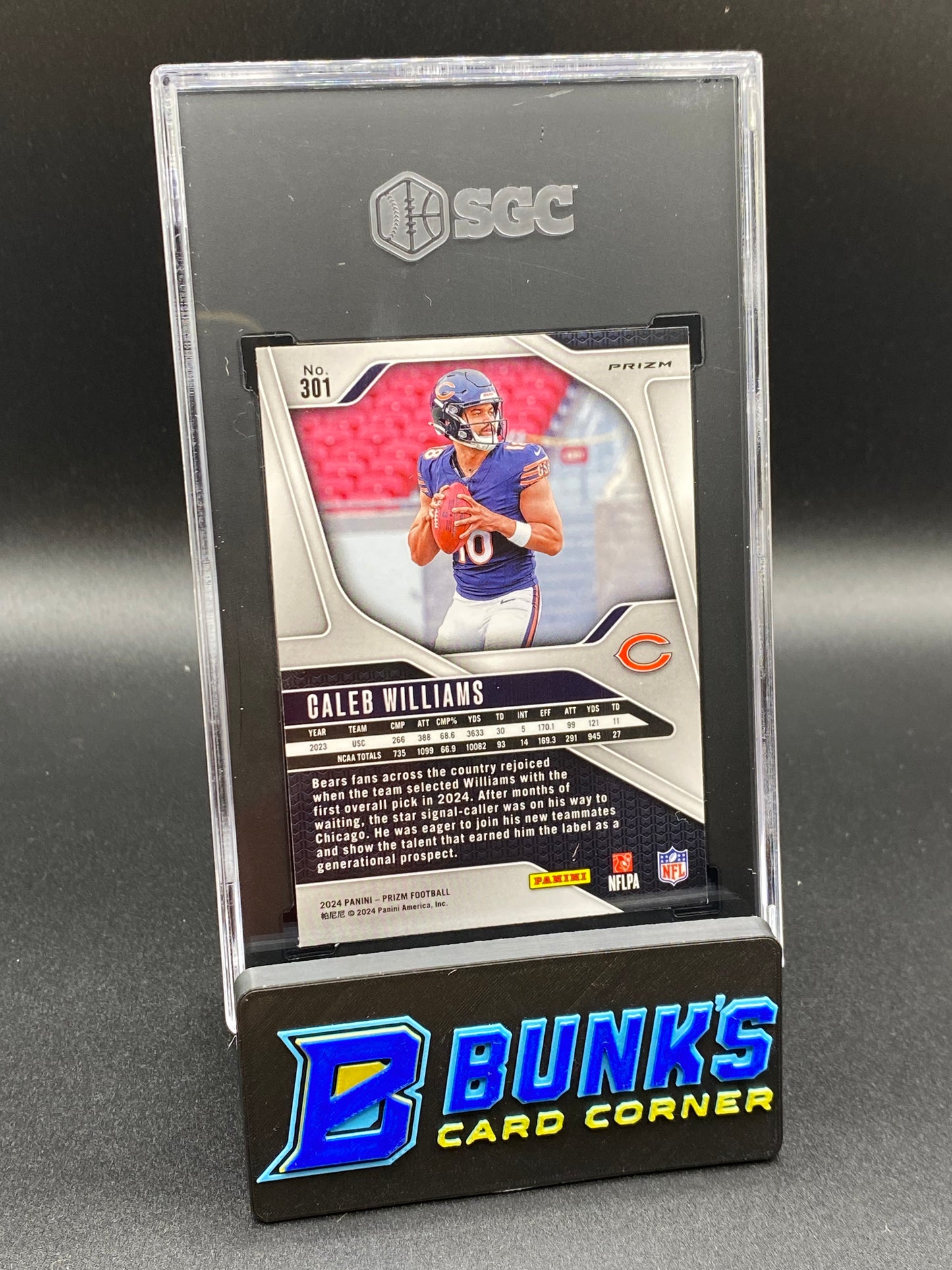 2024 Caleb Williams Neon Green Pulsar Prizm SP RC SGC 9 (Box 42)