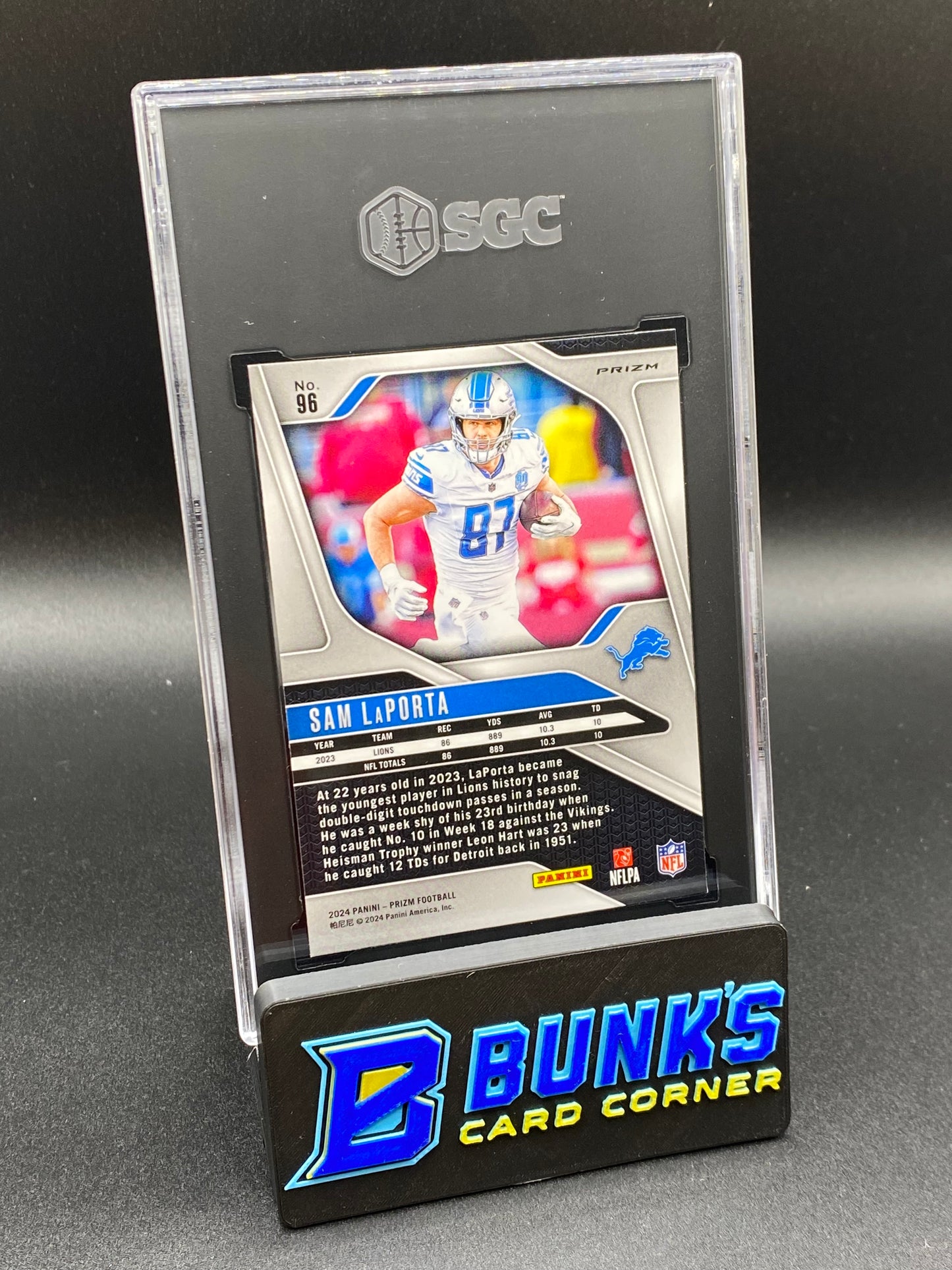 2024 Sam LaPorta Black & Red Checker Prizm SSP SGC 9.5 (Box 42)