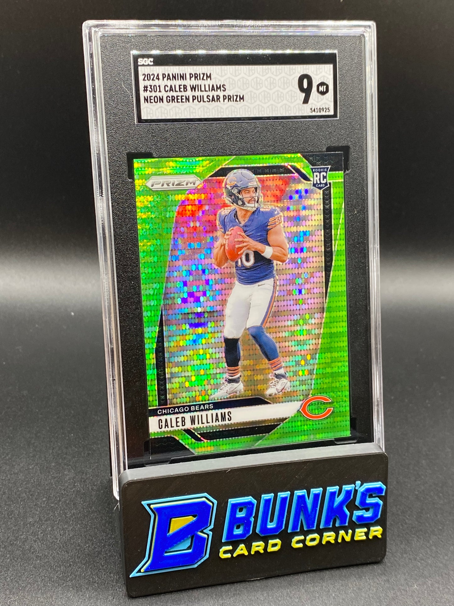 2024 Caleb Williams Neon Green Pulsar Prizm SP RC SGC 9 (Box 42)
