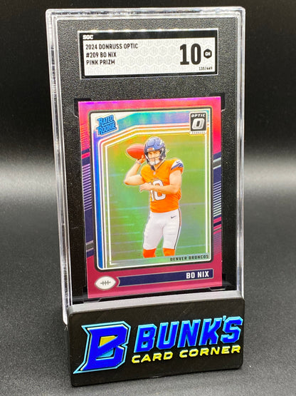 2024 Bo Nix Pink Prizm RC SGC 10 (Box B46)