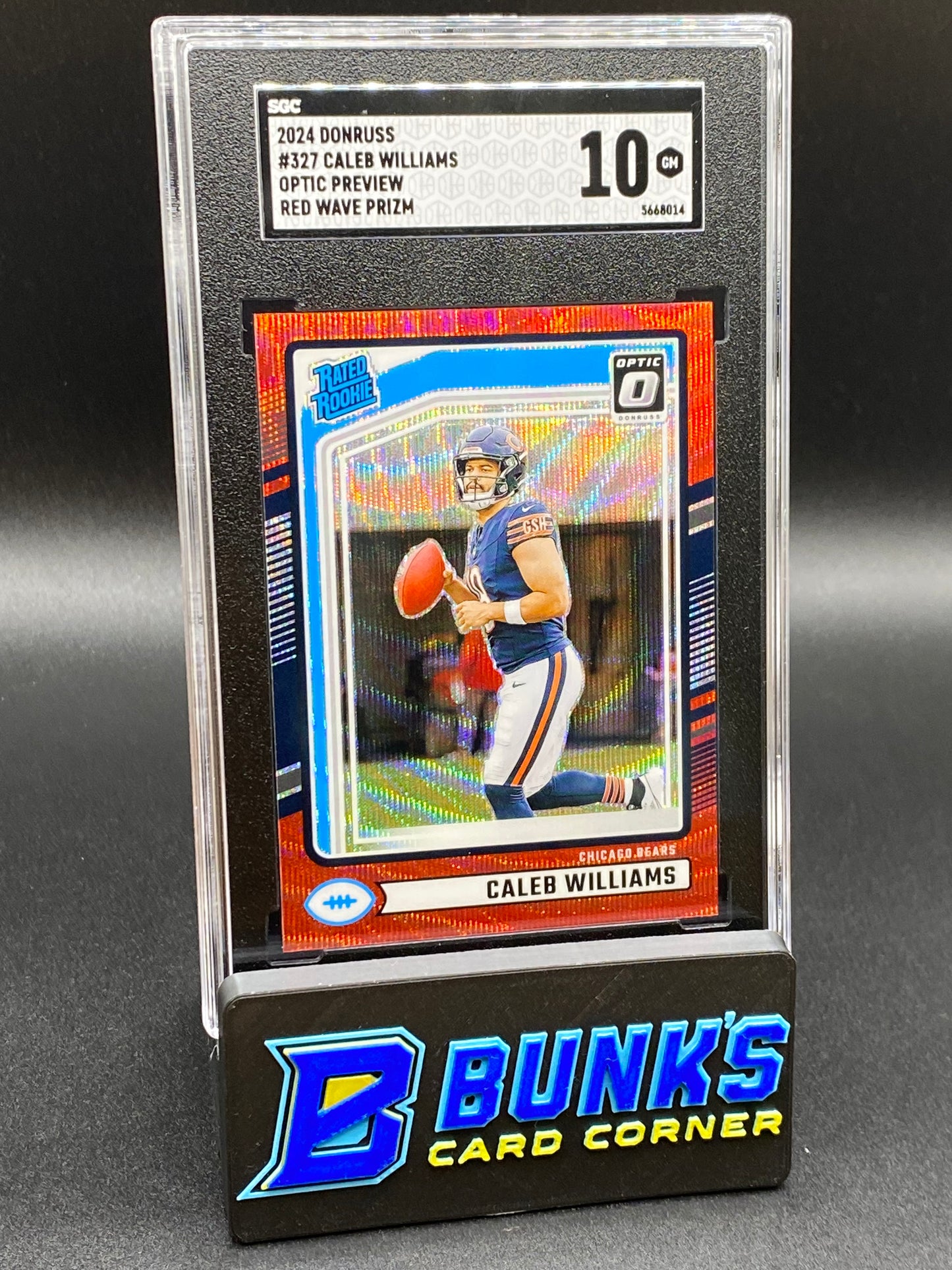 2024 Caleb Williams Optic Preview Red Wave Prizm RC SGC 10 (Box B47)