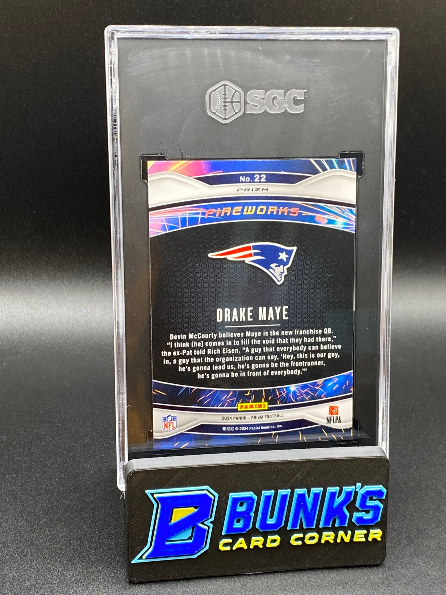 2024 Drake Maye Fireworks Green Ice Prizm SGC 10 (Box B47)