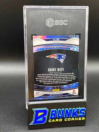 2024 Drake Maye Fireworks Green Ice Prizm SGC 10 (Box B47)
