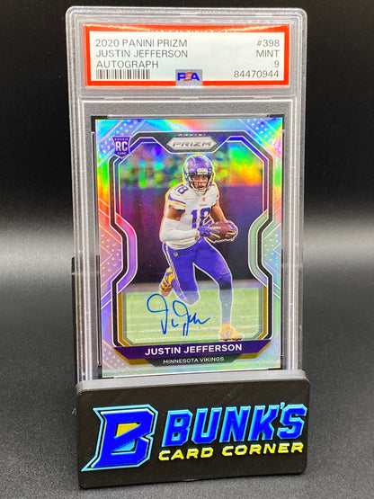 2020 Justin Jefferson RC Silver Auto. PSA 9 (Box B47)