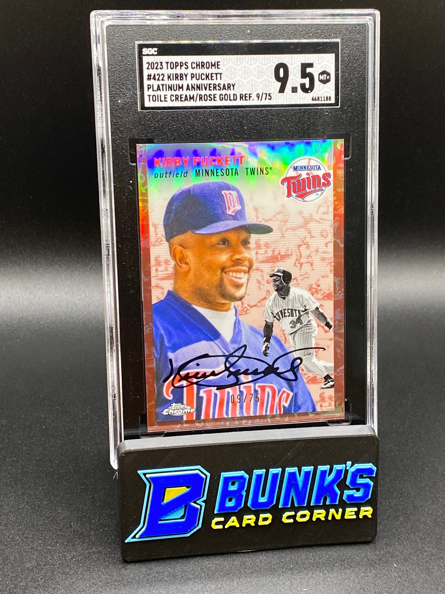 2023 Kirby Puckett Plat. Anniversary Toile Cream/Rose Gold Ref. HOF SGC 9.5 (Box B47)