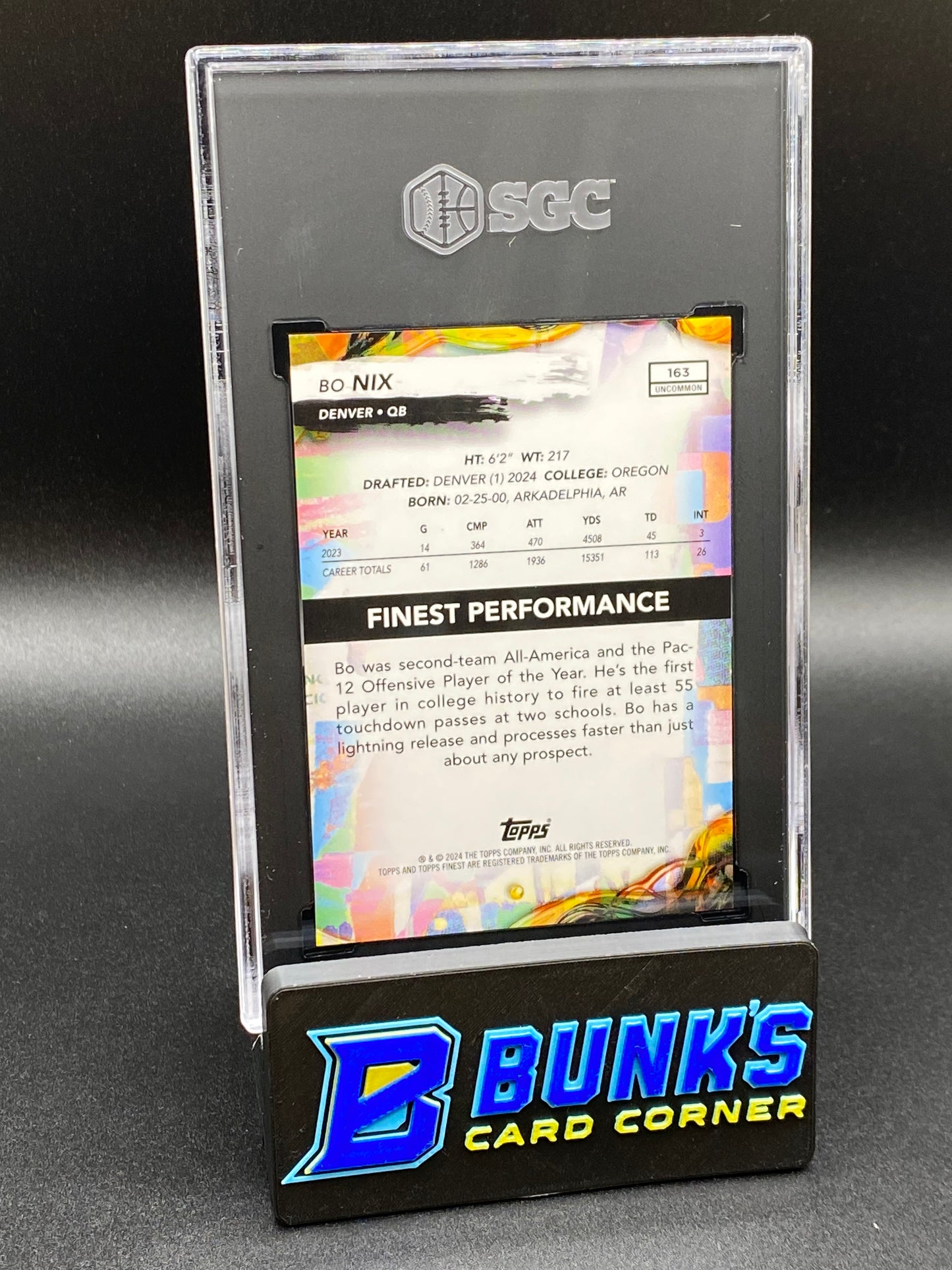 2024 Bo Nix Green Refractor RC SGC 10 (Box B47)