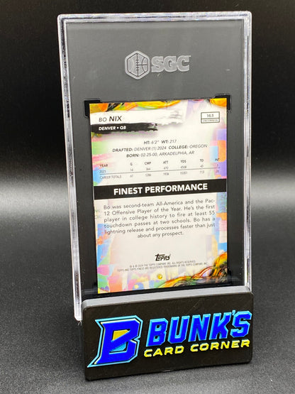 2024 Bo Nix Green Refractor RC SGC 10 (Box B47)