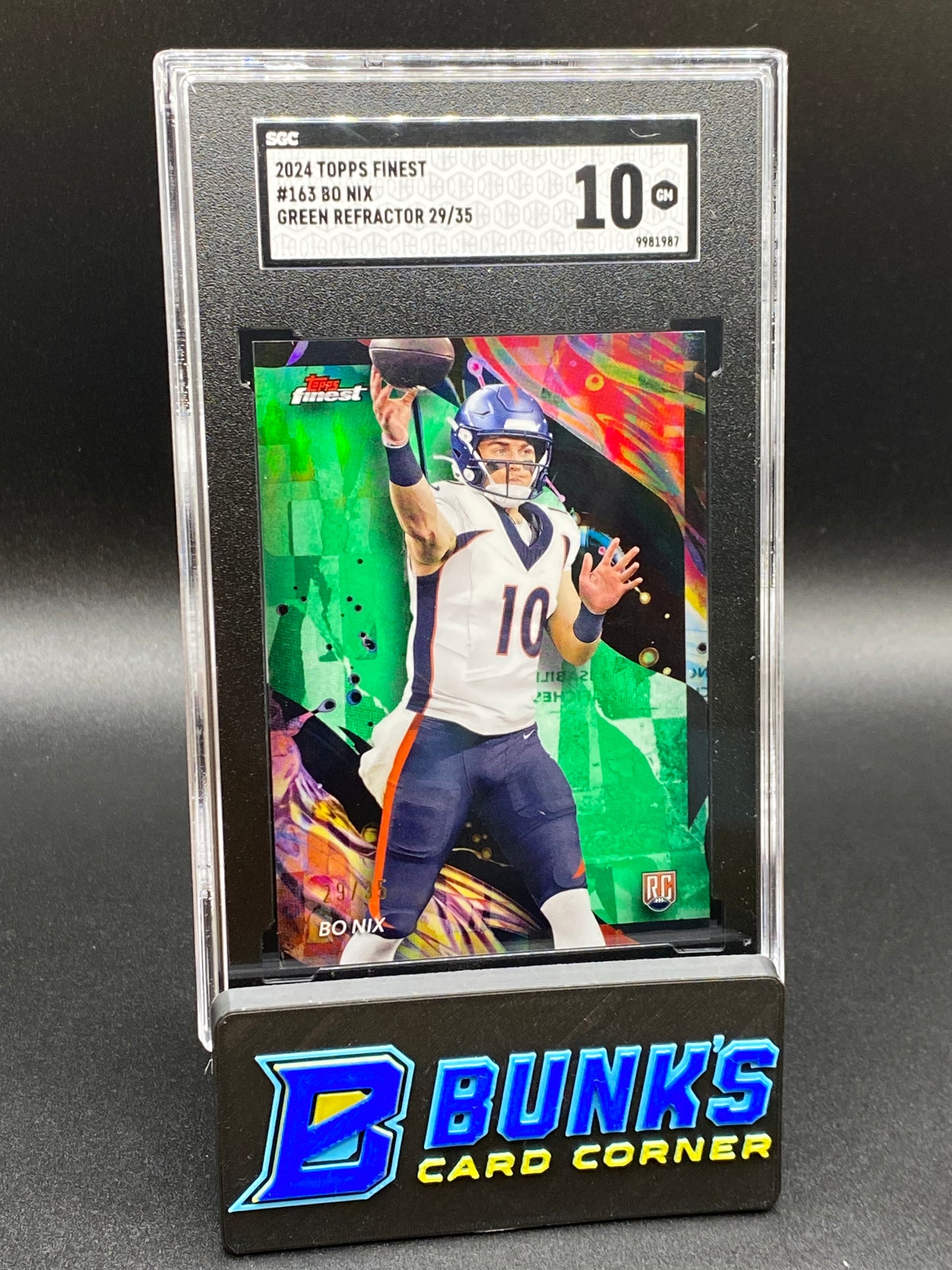 2024 Bo Nix Green Refractor RC SGC 10 (Box B47)