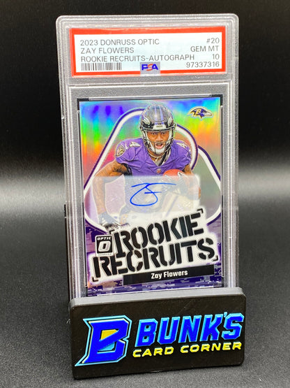 2023 Zay Flowers Rookie Recruits Auto. PSA 10 (Box B47)