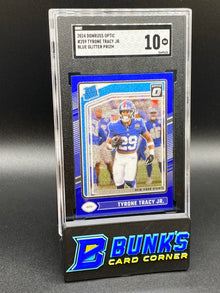 2024 Tyrone Tracy Jr. Blue Glitter Prizm SGC 10 RC SSP (Box B47)