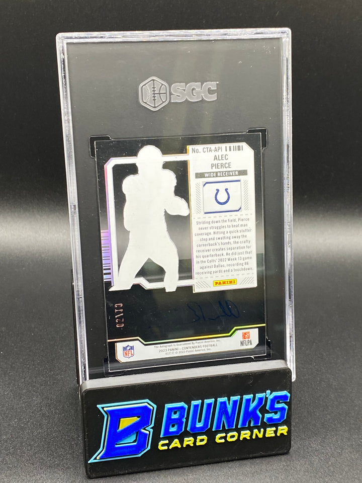 2023 Alec Pierce Veteran Ticket Auto. Clear Ticket SGC Authentic (Box B48)