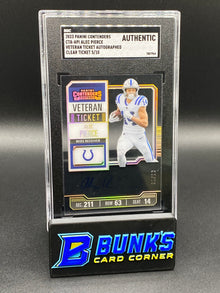2023 Alec Pierce Veteran Ticket Auto. Clear Ticket SGC Authentic (Box B48)